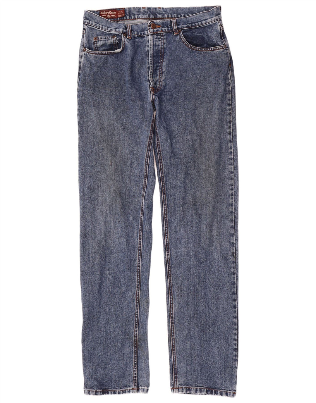MARLBORO CLASSICS Straight jeans til mænd W33 L34 Blå bomuld