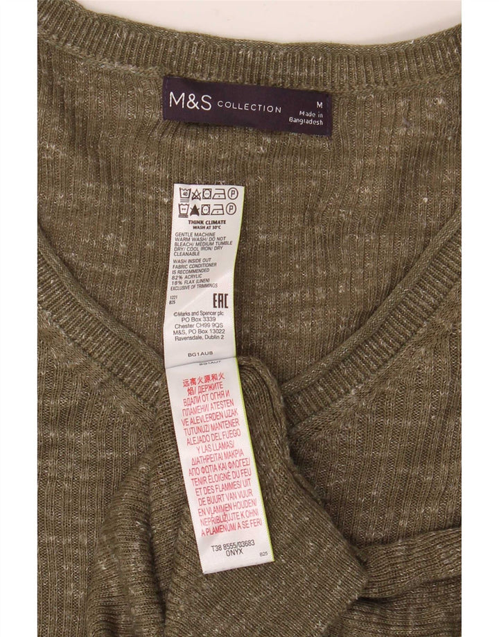 Marks & Spencer Dame V-hals sweater UK 14 Medium Green