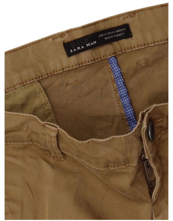 Zara Herre Slim Chino Bukser EU 44 Large W34 L29 Beige