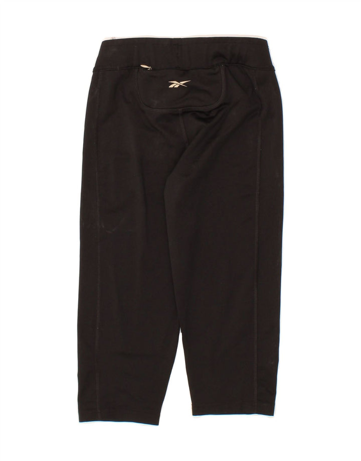 REEBOK Womens Capri Leggings UK 10 Small Black Polyester Vintage Reebok and Second-Hand Reebok from Messina Hembry 