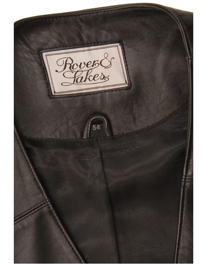 ROVER&LAKES Herre Lædervest IT 54 XL Sort Læder