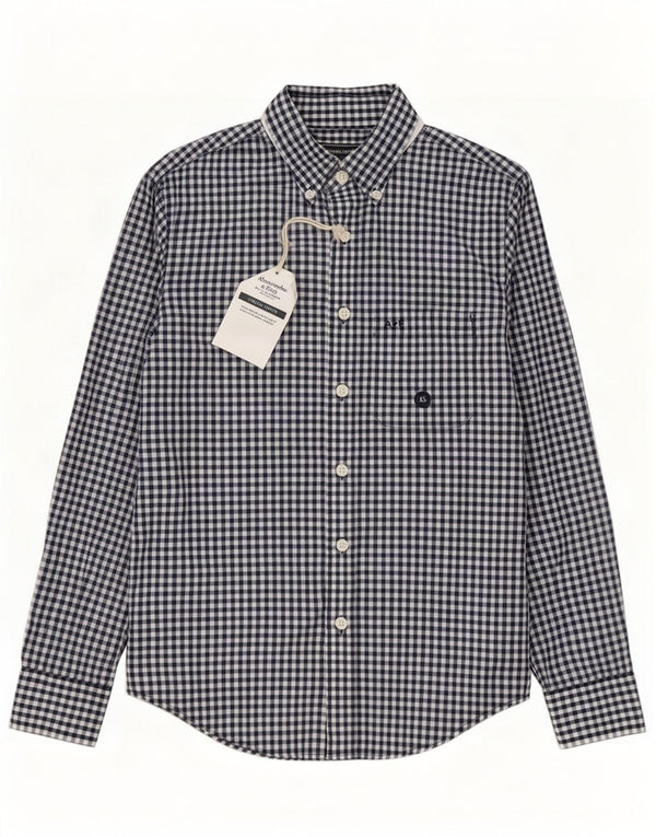 Abercrombie & Fitch Herreskjorte XS Marineblå Gingham Cotton
