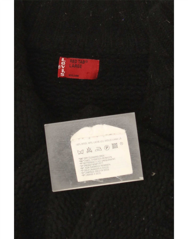 Levi's Herre Cardigan Sweater Stor Sort Colourblock Uld