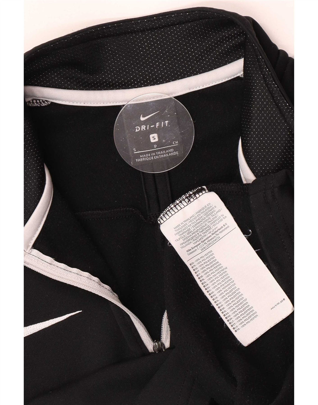 Nike Herre Dri Fit Pullover med lynlås-hals Træningsdragt Top Lille sort Colourblock