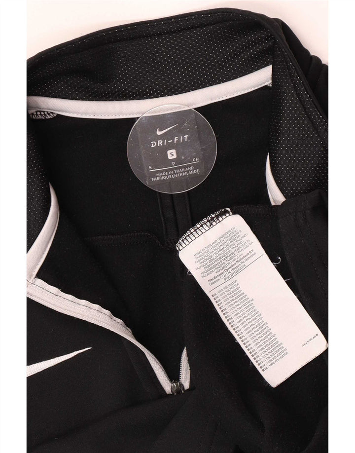 Nike Herre Dri Fit Pullover med lynlås-hals Træningsdragt Top Lille sort Colourblock