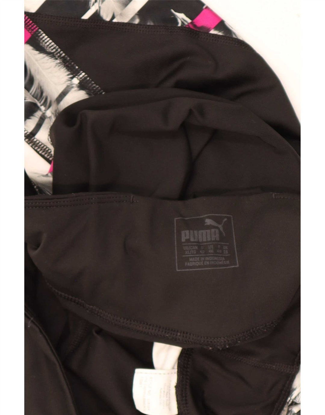 Puma Dame Leggings UK 18 XL Sort Geometrisk