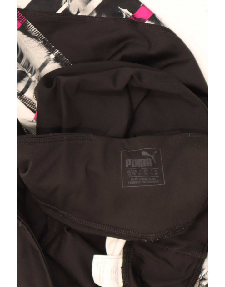 Puma Dame Leggings UK 18 XL Sort Geometrisk