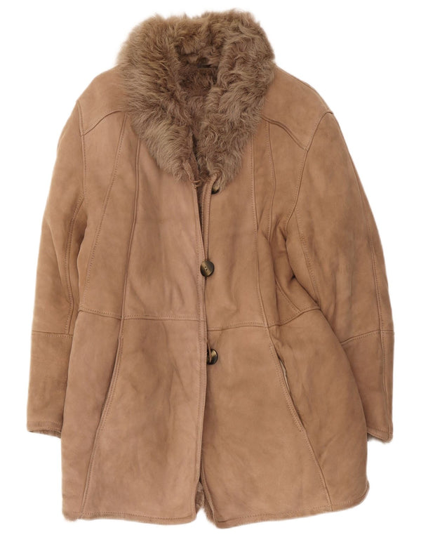 Vintage Dame Shearling Coat IT 44 Medium Beige
