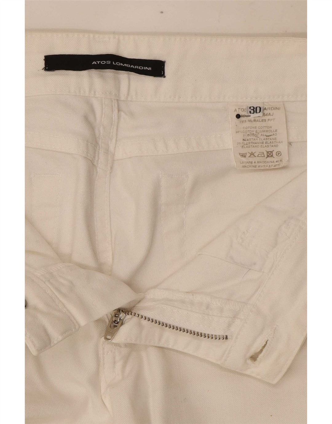 Atos Lombardini Dame Bootcut Jeans W30 L31 Hvid Bomuld