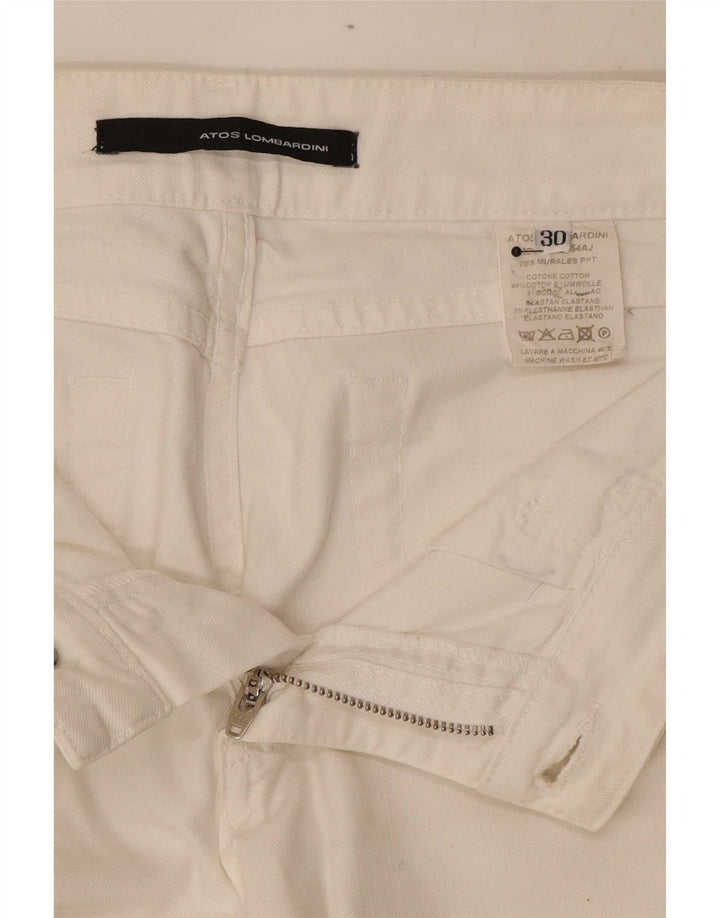 Atos Lombardini Dame Bootcut Jeans W30 L31 Hvid Bomuld