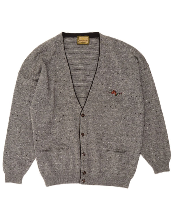 Il Granchio Herre cardigan sweater Medium Grey Flecked Wool