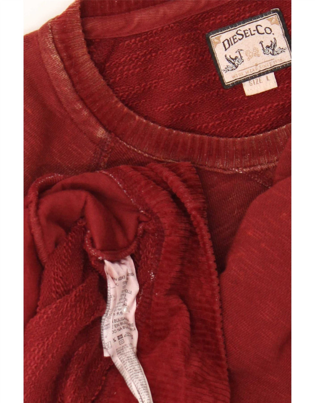 Diesel Herre Sweatshirt Jumper Large Bourgogne Bomuld
