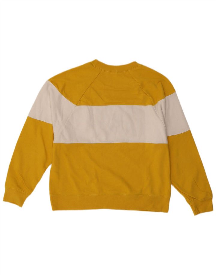 Gap Dame Grafisk Sweatshirt Jumper UK 14 Medium Gul Colourblock Bomuld