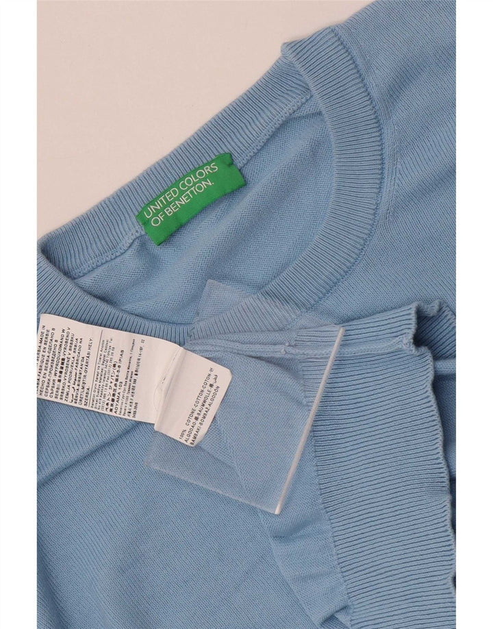 Benetton Herre sweater med rund hals XL blå bomuld