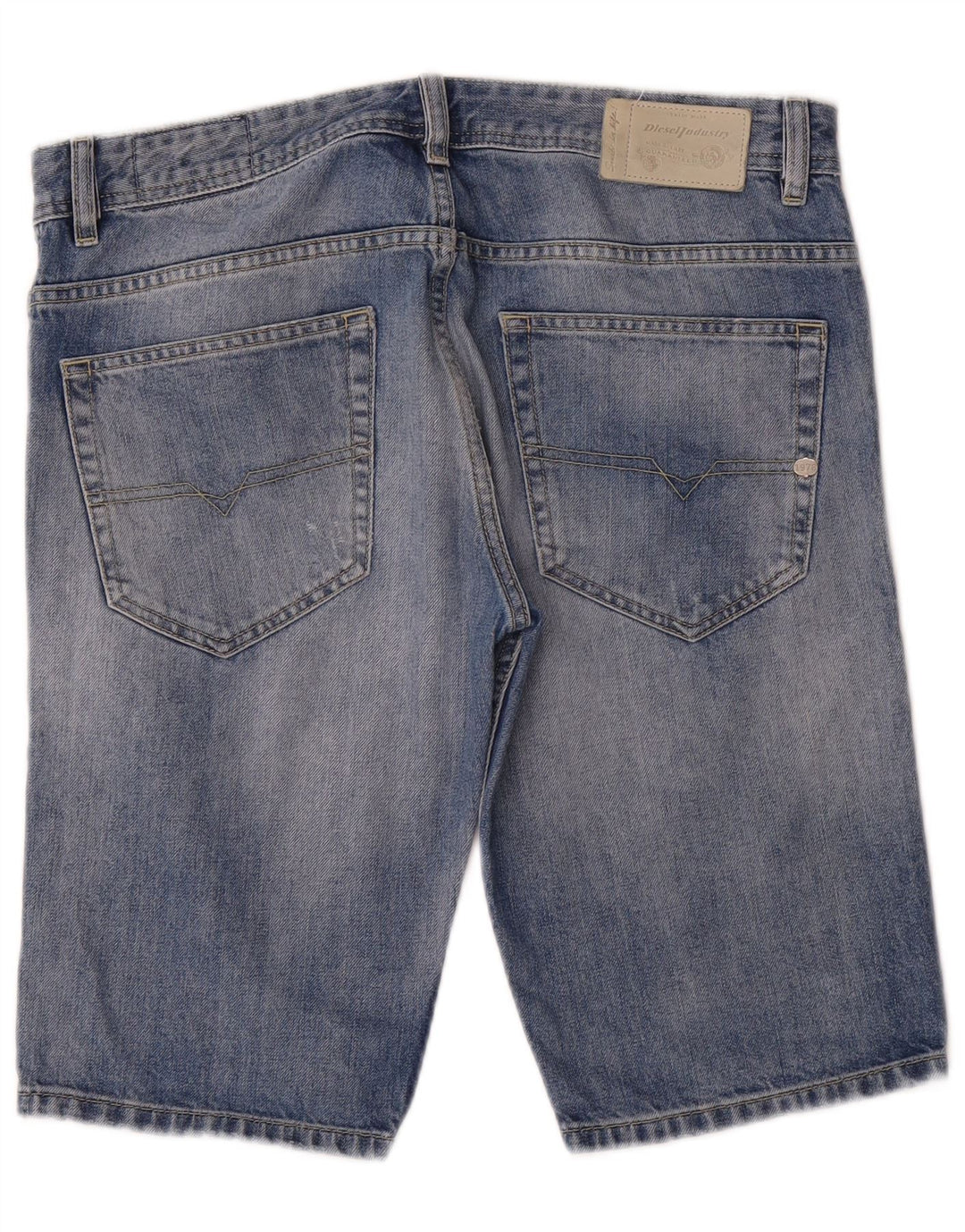 Diesel Herre Distressed Denim Shorts W32 Medium Blue Cotton