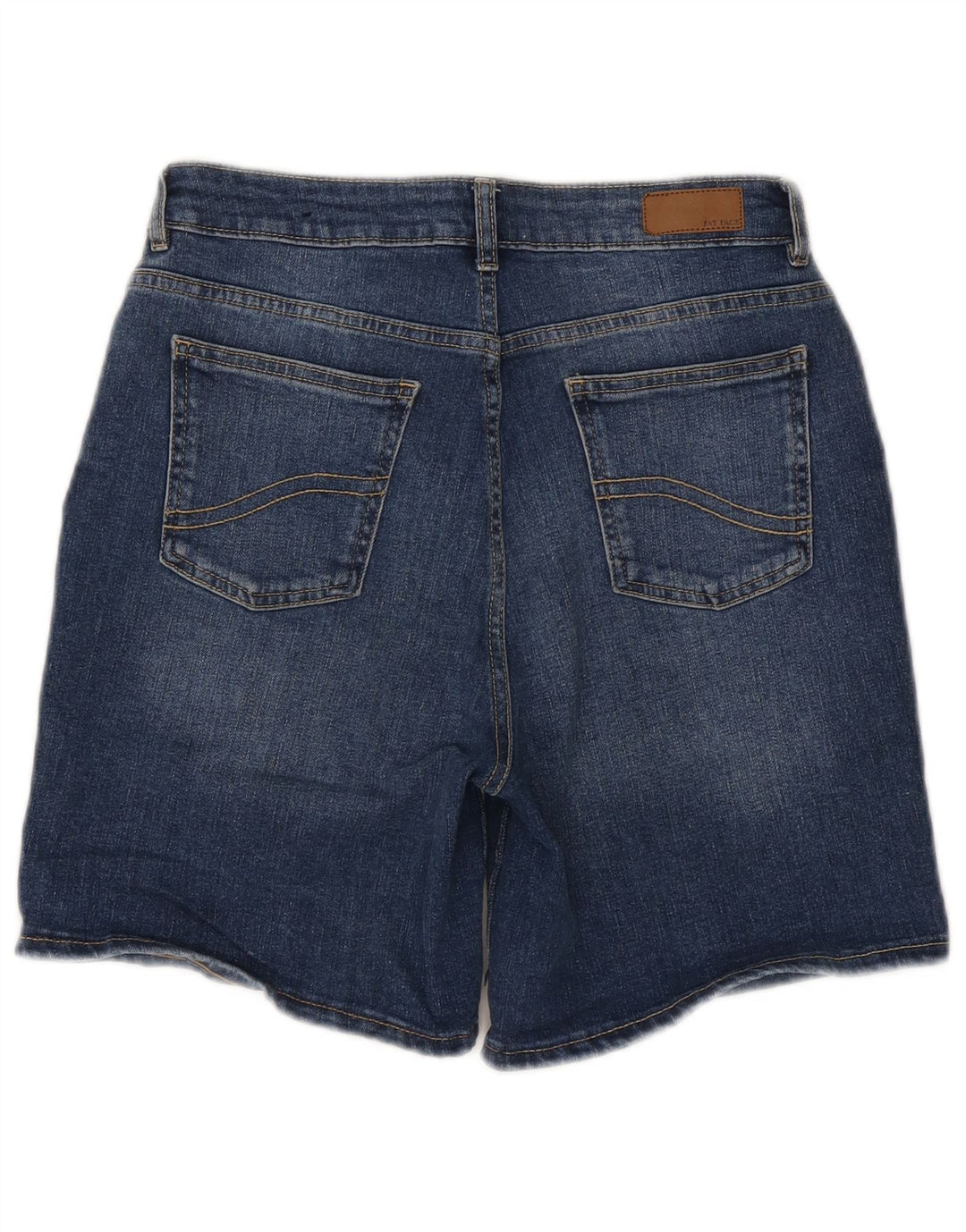 Fat Face Dame Darley Denim Shorts UK 12 Medium W28 Blå Bomuld