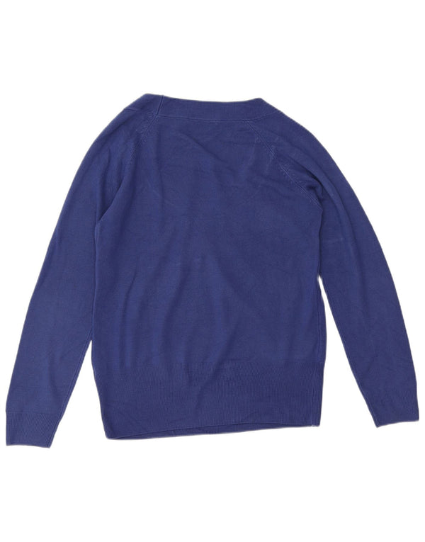 Marks & Spencer Dame Boat Neck Jumper Sweater UK 12 Medium Blue Acryl