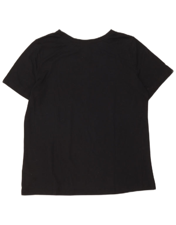 Nike Grafisk T-Shirt Top UK 14 Medium Sort Polyester