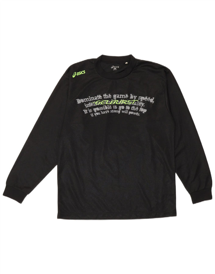 Asics Herre Grafisk Top Langærmet Medium Sort