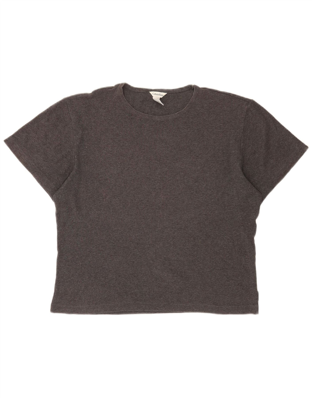 CALVIN KLEIN Dame Oversized T-Shirt Top UK 14 Medium Grå Bomuld
