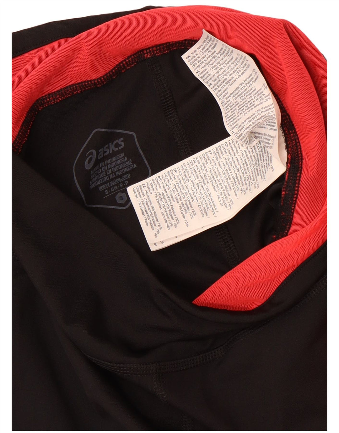 Asics Dame Capri Leggings UK 10 Small Black Colourblock Polyester