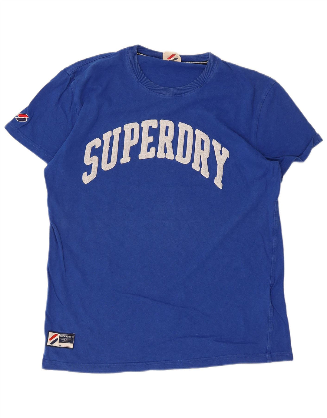 SUPERDRY Herre grafisk T-shirt top mellemblå bomuld