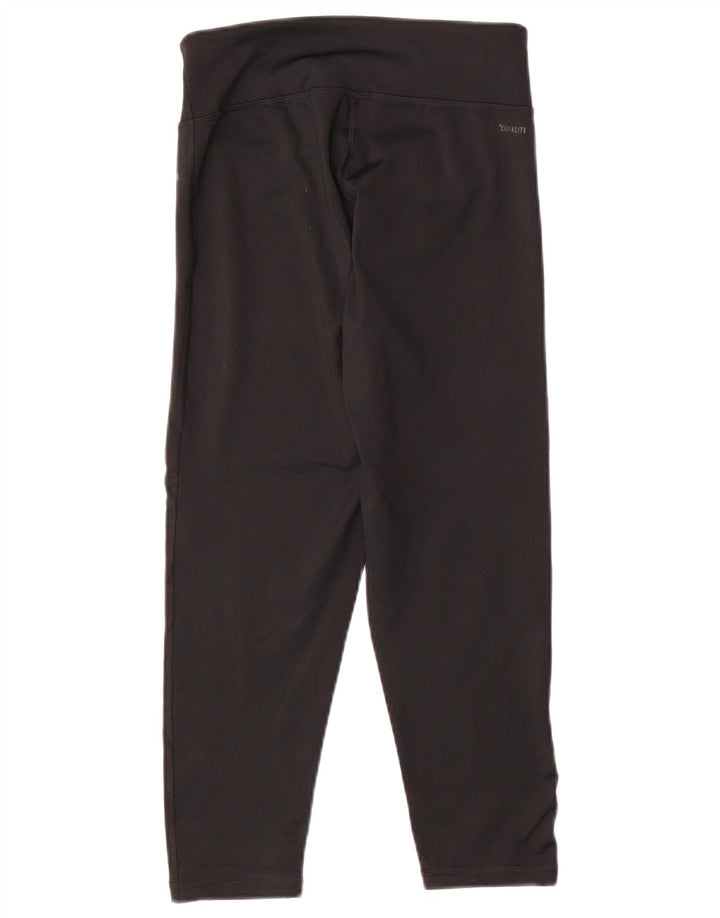 ADIDAS Dame Climalite Grafiske Capri Leggings UK 8/10 Small Black