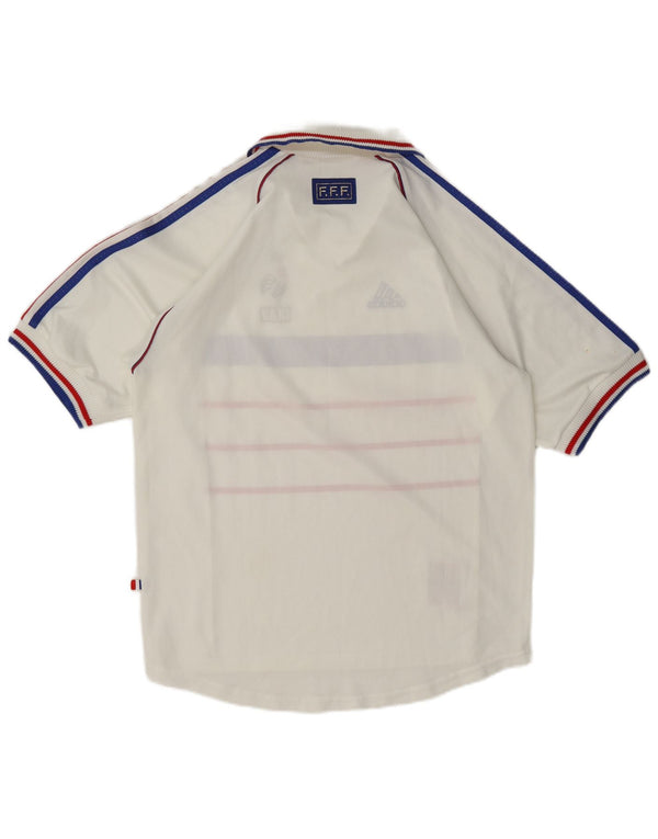 Adidas Herre 1998 Frankrig udebane fodboldtrøje Small White Colourblock Sports