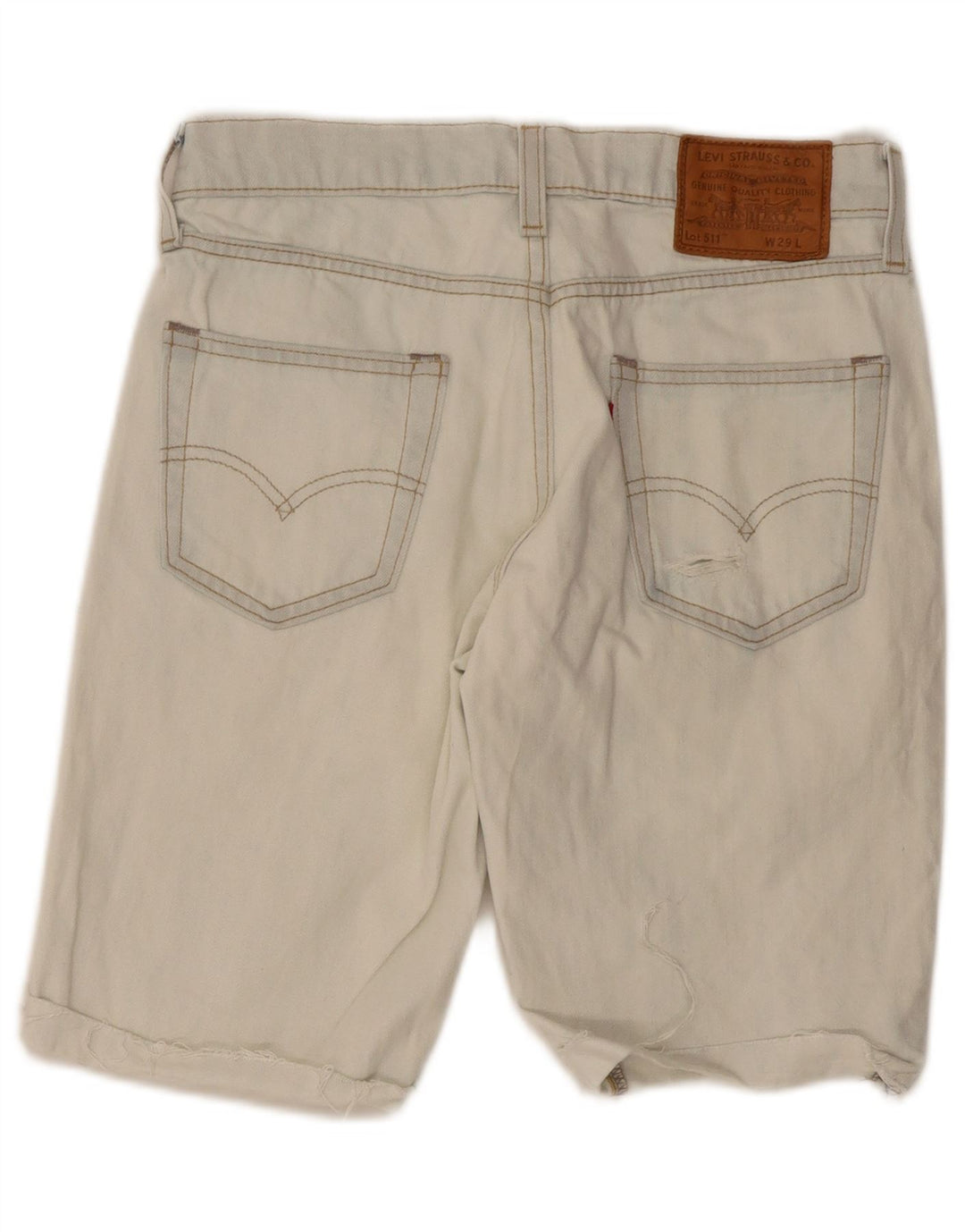 Levi's Herre 511 Slim Fit Distressed denimshorts W29 Små blå bomuld