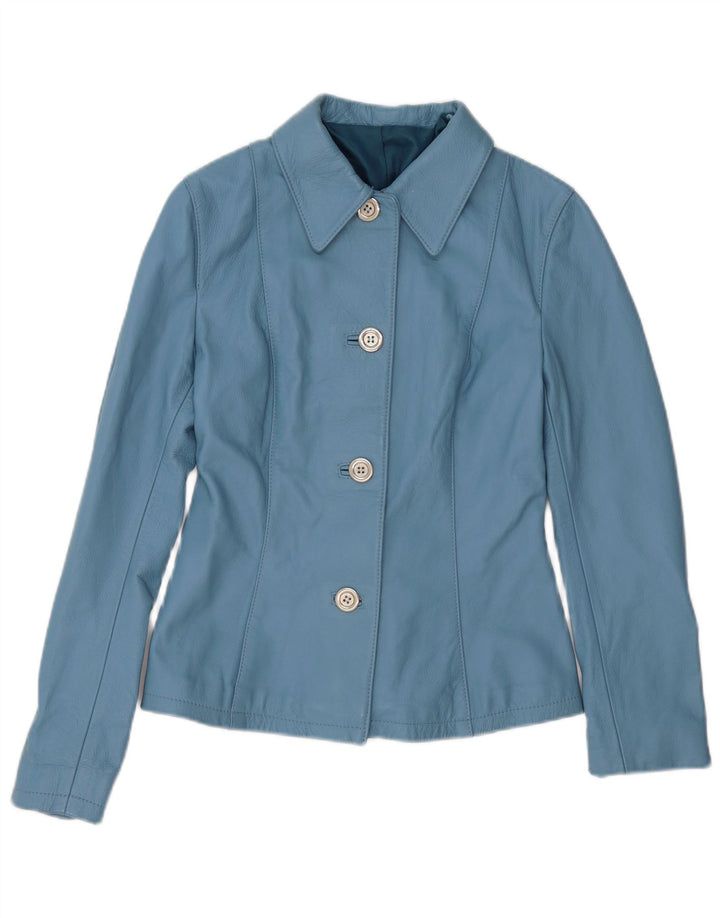 Vintage læderskjorte til kvinder IT 42 Medium Blue