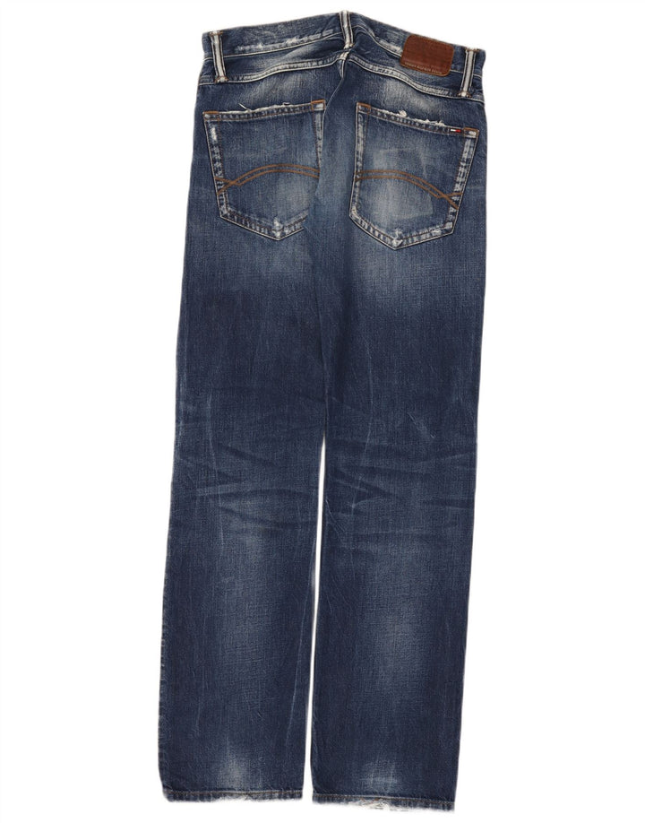 Tommy Hilfiger Dame Ryder Distressed Regular Straight Jeans W29 L32 Blå