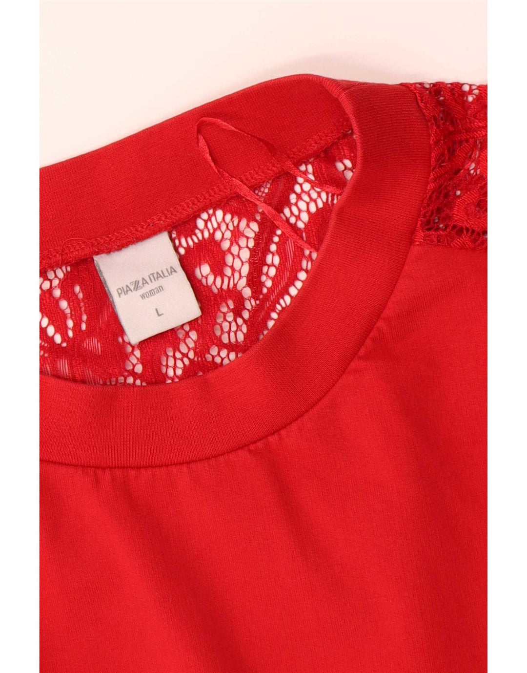 PIAZZA ITALIA Dame bluse Top UK 16 Large Red Floral
