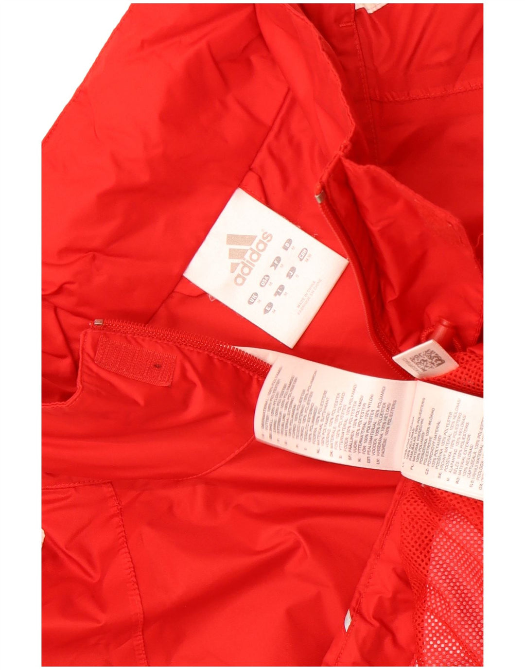 Adidas Regnjakke med hætte til mænd UK 38 Medium Rød Polyester