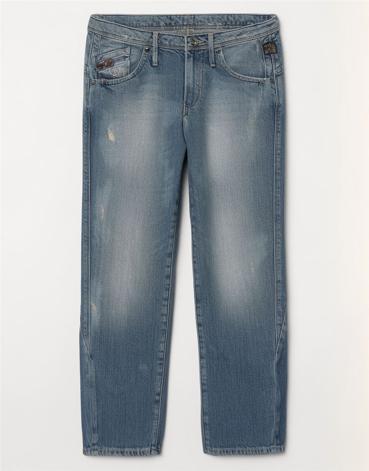 G-Star Dame Distressed Straight Jeans W27 L27 Blå Bomuld