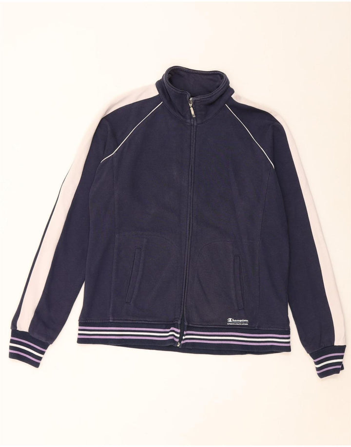 Champion Womens træningsdragt Topjakke UK 16 Large Navy Blue Colourblock