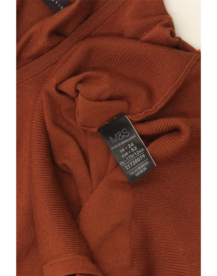 Marks & Spencer dame cardigan sweater UK 24 4XL Brun viskose