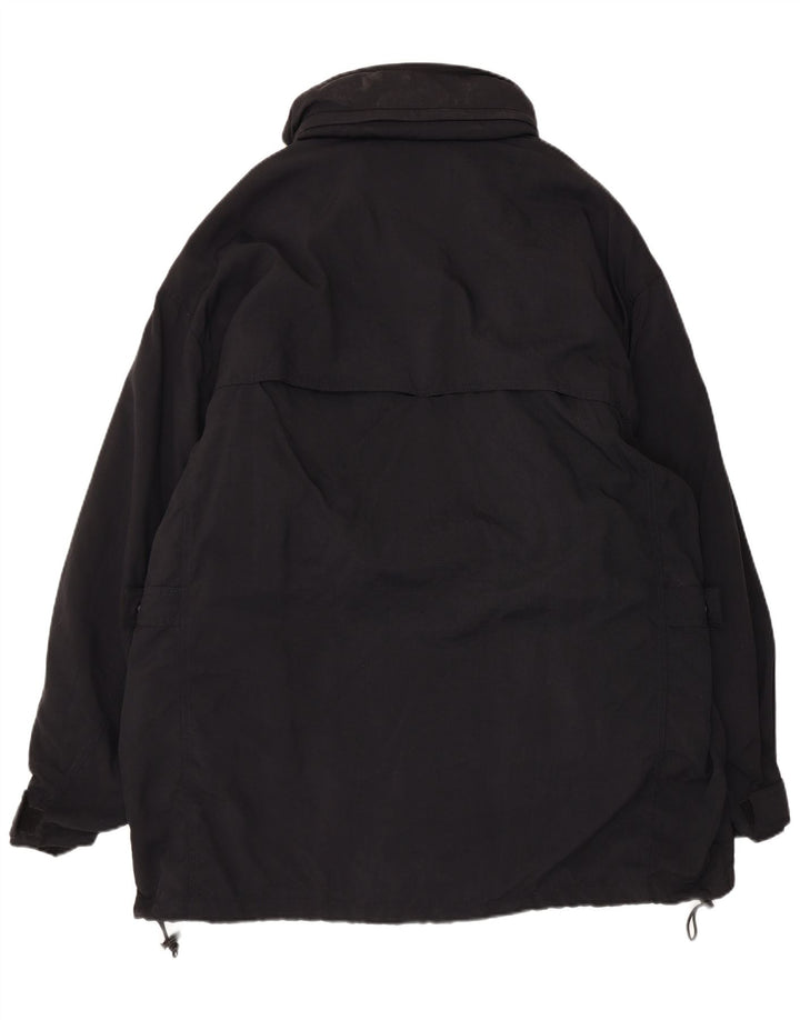 Vintage Herre Utility Jacket IT 54 2XL Sort Nylon