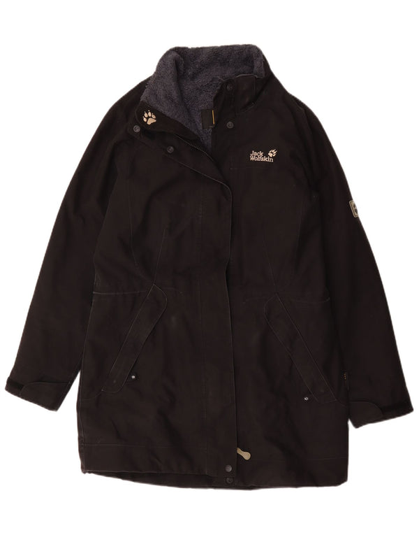 Jack Wolfskin Womens Windbreaker Coat UK 12/14 Medium Black Polyester