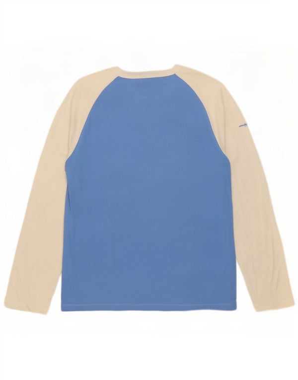 Champion Herre Grafisk Top Langærmet Stor Blå Colourblock Bomuld