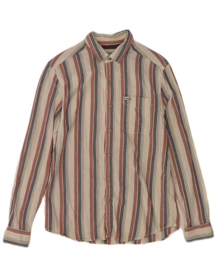 Wrangler Herre Regular Fit skjorte Lille flerfarvet stribet bomuld