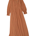 Vintage Dame Maxi Kjole UK 12 Medium Brun