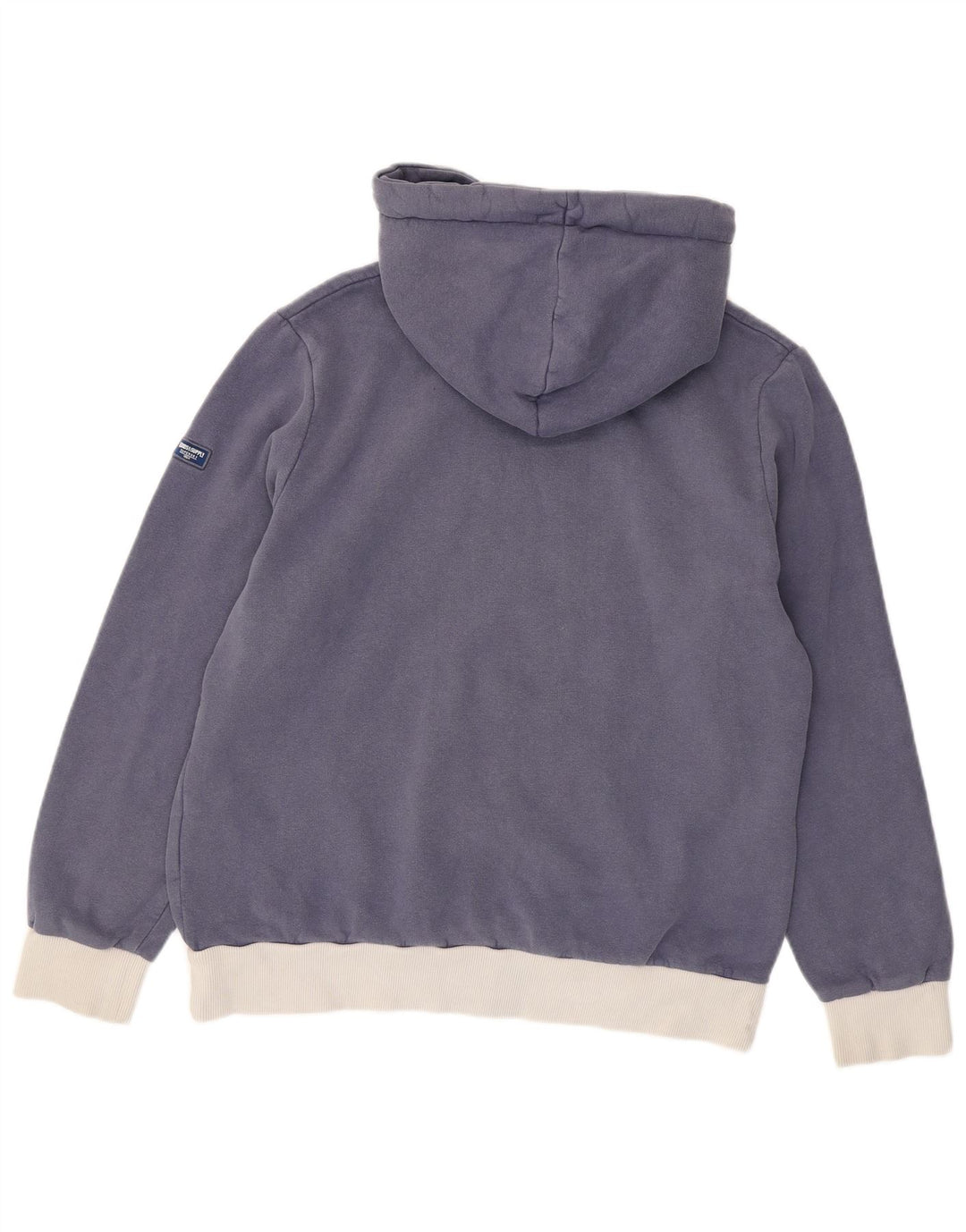 SUPERDRY Grafisk hættetrøje til kvinder UK 16 Large Navy Blue Colourblock