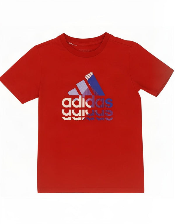 Adidas drenge grafisk t-shirt top 9-10 år rød bomuld