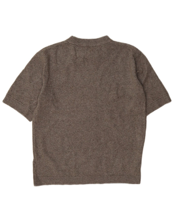 Marks & Spencer Dame Kortærmet Jumper Sweater med rund hals UK 6 XS Grå