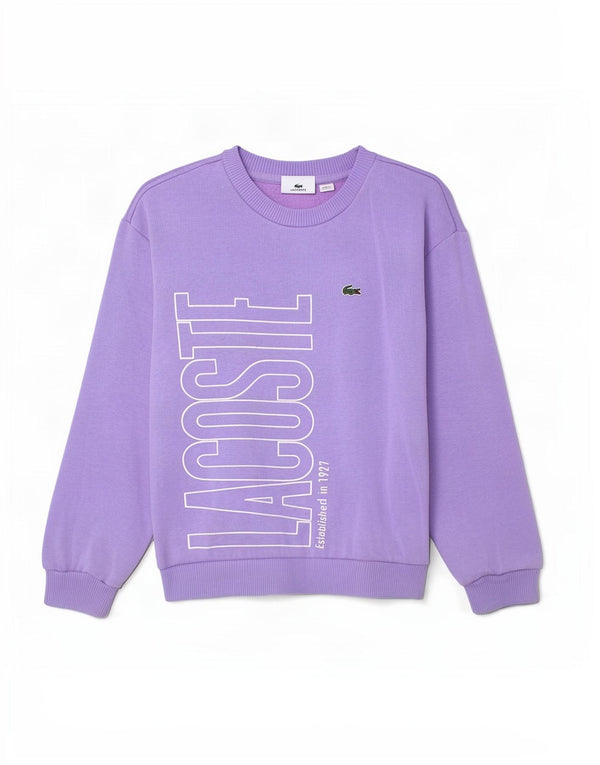 Lacoste Boys Graphic Sweatshirt Jumper 7-8 år Lilla bomuld