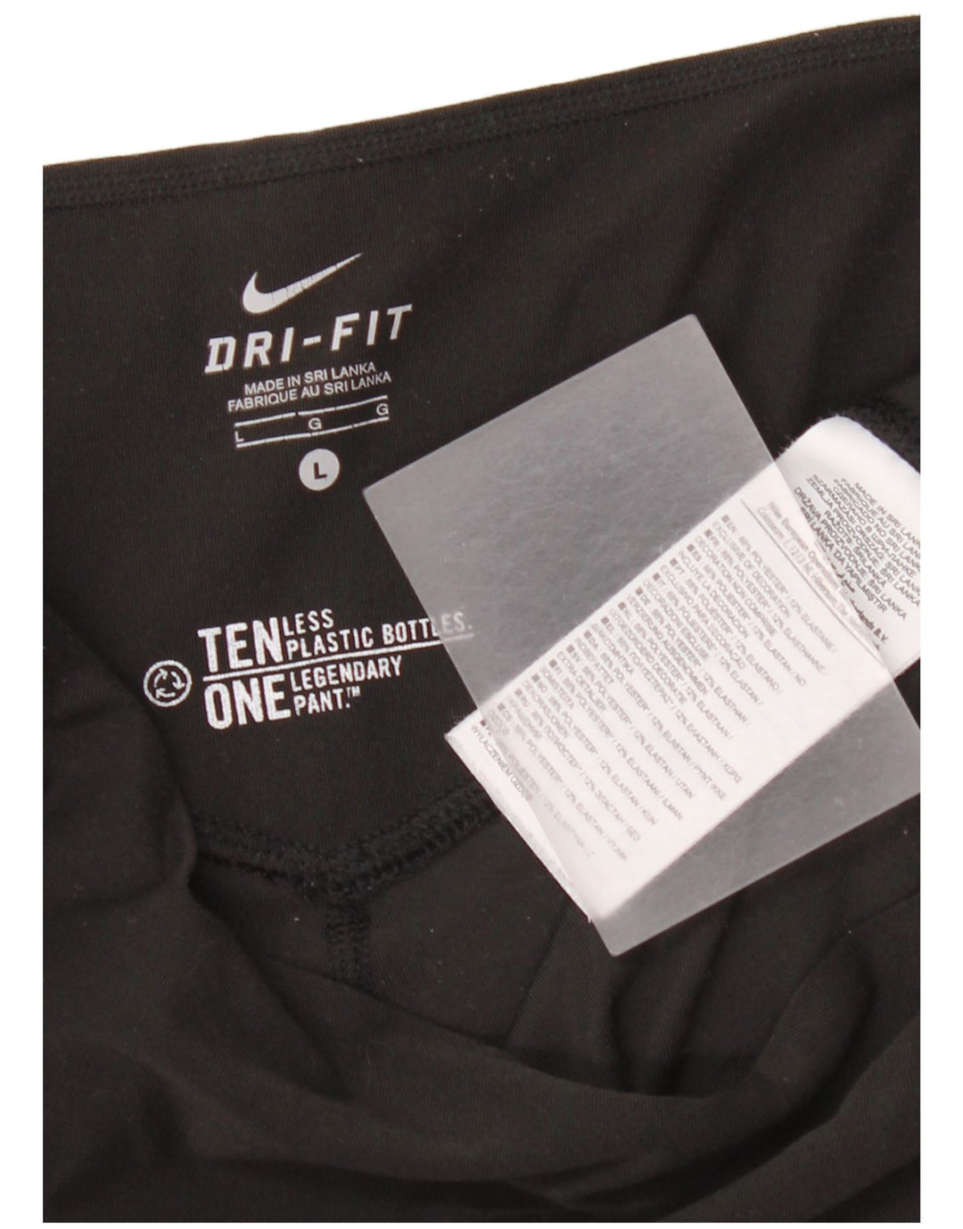 Nike Dame Dri Fit Leggings UK 16 Large Black Polyester