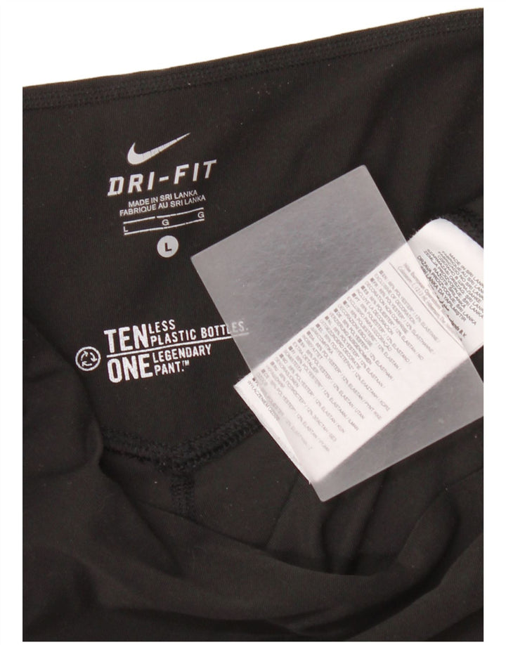 Nike Dame Dri Fit Leggings UK 16 Large Black Polyester