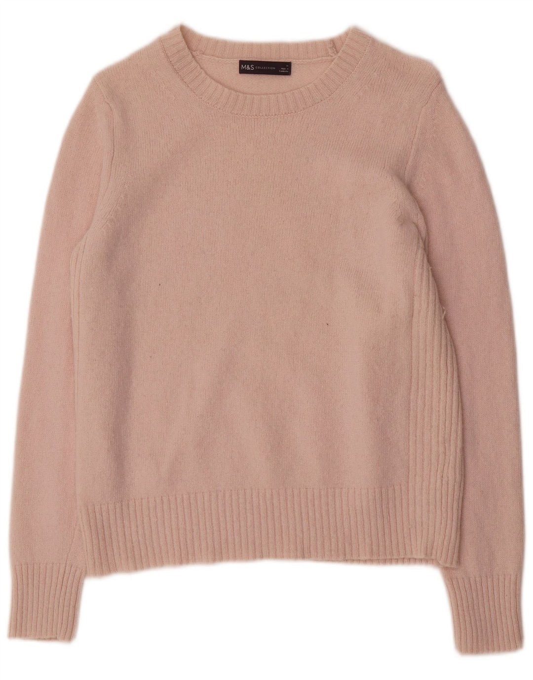 Marks & Spencer Dame Boat Neck Jumper Sweater UK 14 Medium Pink Uld