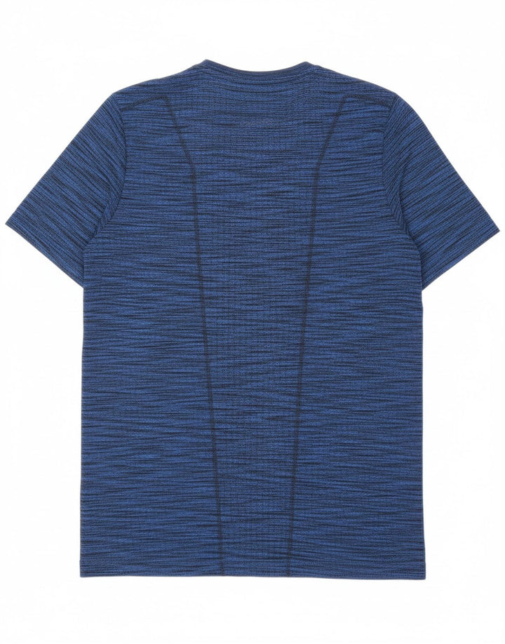 UNDER ARMOUR Mens Heat Gear T-Shirt Top Medium Navy Blue Flecked Polyester