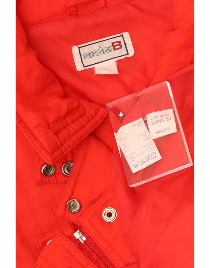 VINTAGE Womens Bomber Jacket UK 20 2XL Red Polyamide